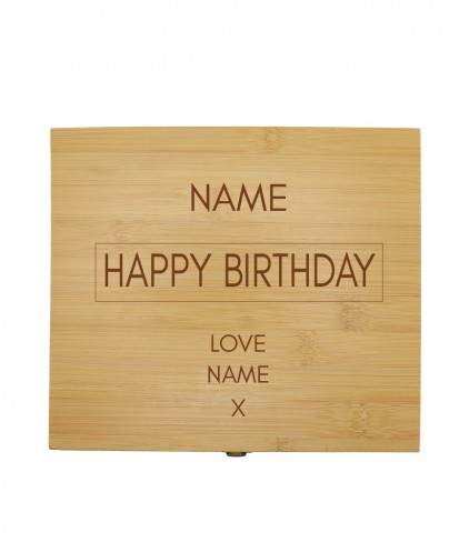 Personalised Happy Birthday Wooden Whisky Box Gift Set 